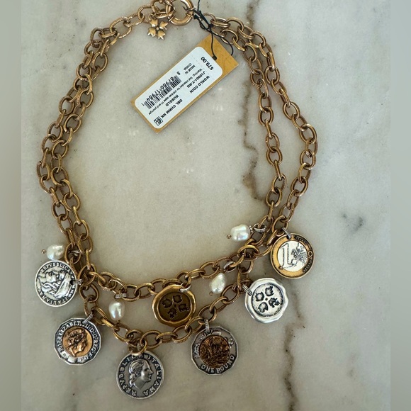 NWT Patricia Nash World Coin Necklace and Key Std earrings set - Picture 8 of 9